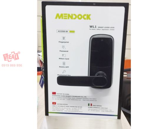 KHÓA CỬA ĐIỆN TỬ MENDOCK VÂN TAY 5 IN 1 THAY THẾ TAY NẮM TRÒN WL1